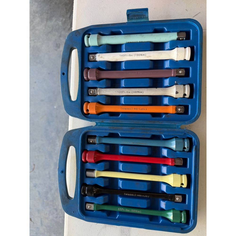 Pittsburgh 10 Pc Torque Limiting Extension Bar Set 1/2 Inch Drive 92890